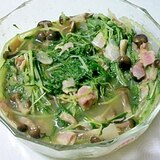 レンジで簡単。水菜とベーコンの洋風煮びたし